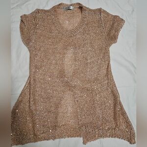 Miss Shop Glittering Tan Knit Top